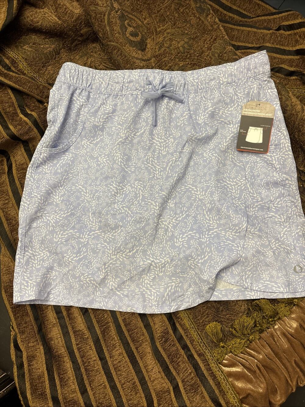 The American Outdoorsman Womens Sz L Skort Light Blue/Teal Wrap Shorts -2pair